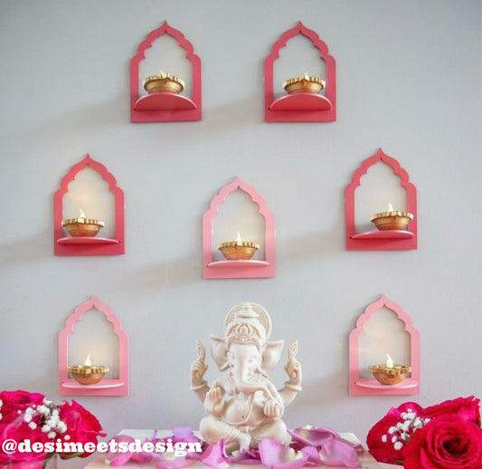 Rajasthani Jharokha window Diya Holder (set of 3)
