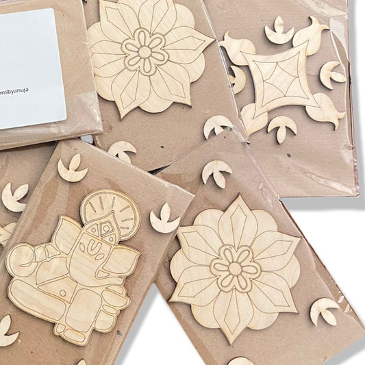 Color your own Rangoli (set of 3) Tinted Heritage