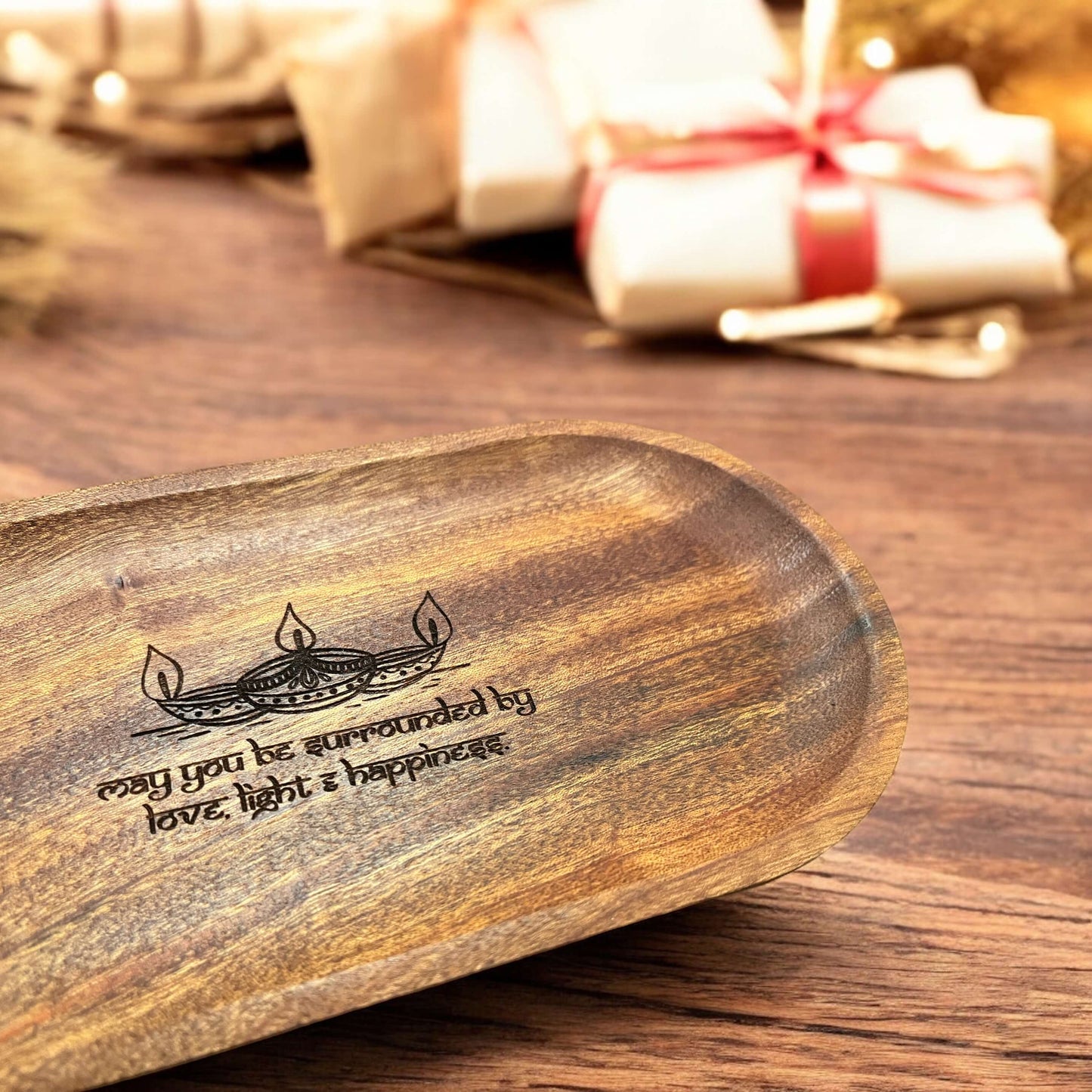 Diwali Tray with engraved message