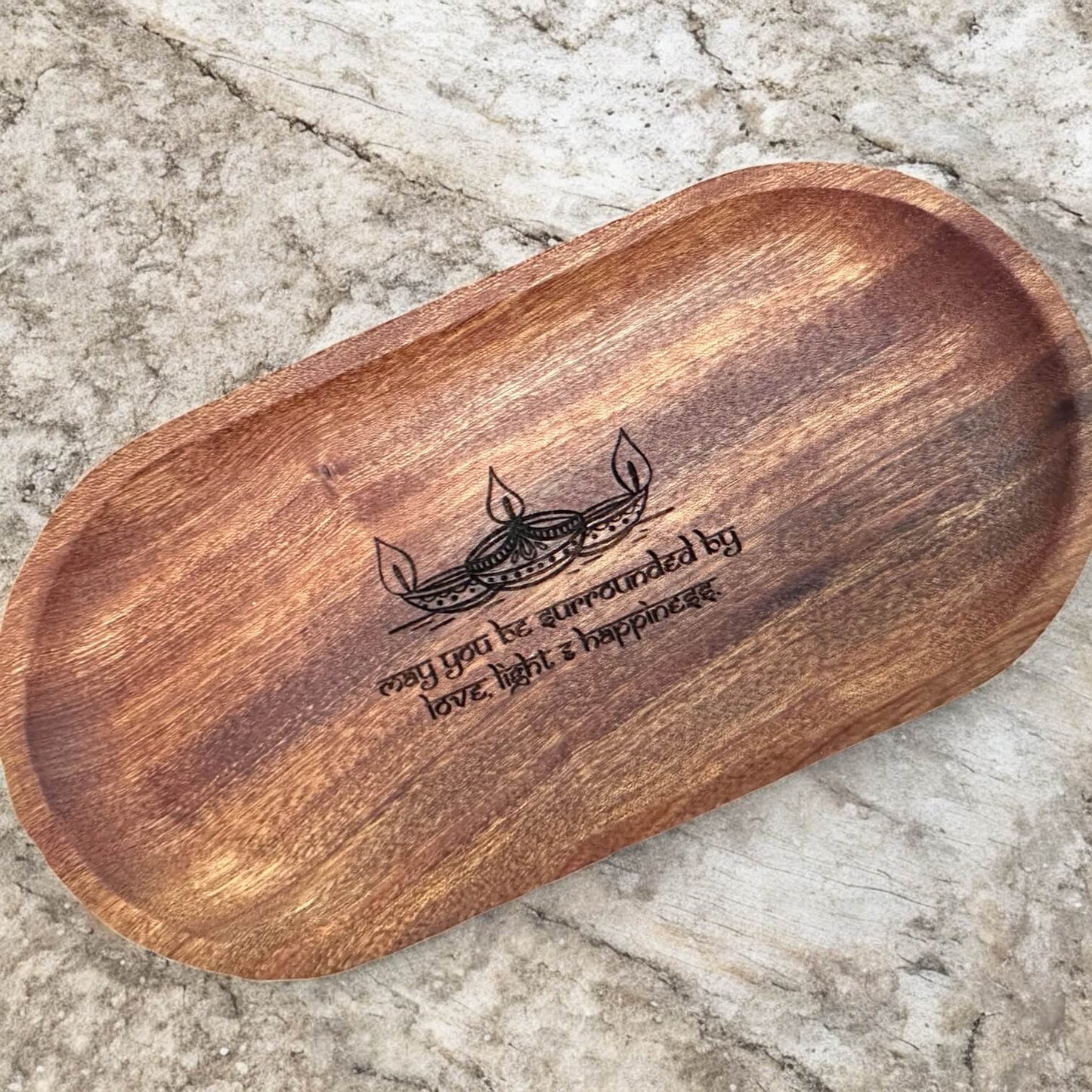 Diwali Tray with engraved message