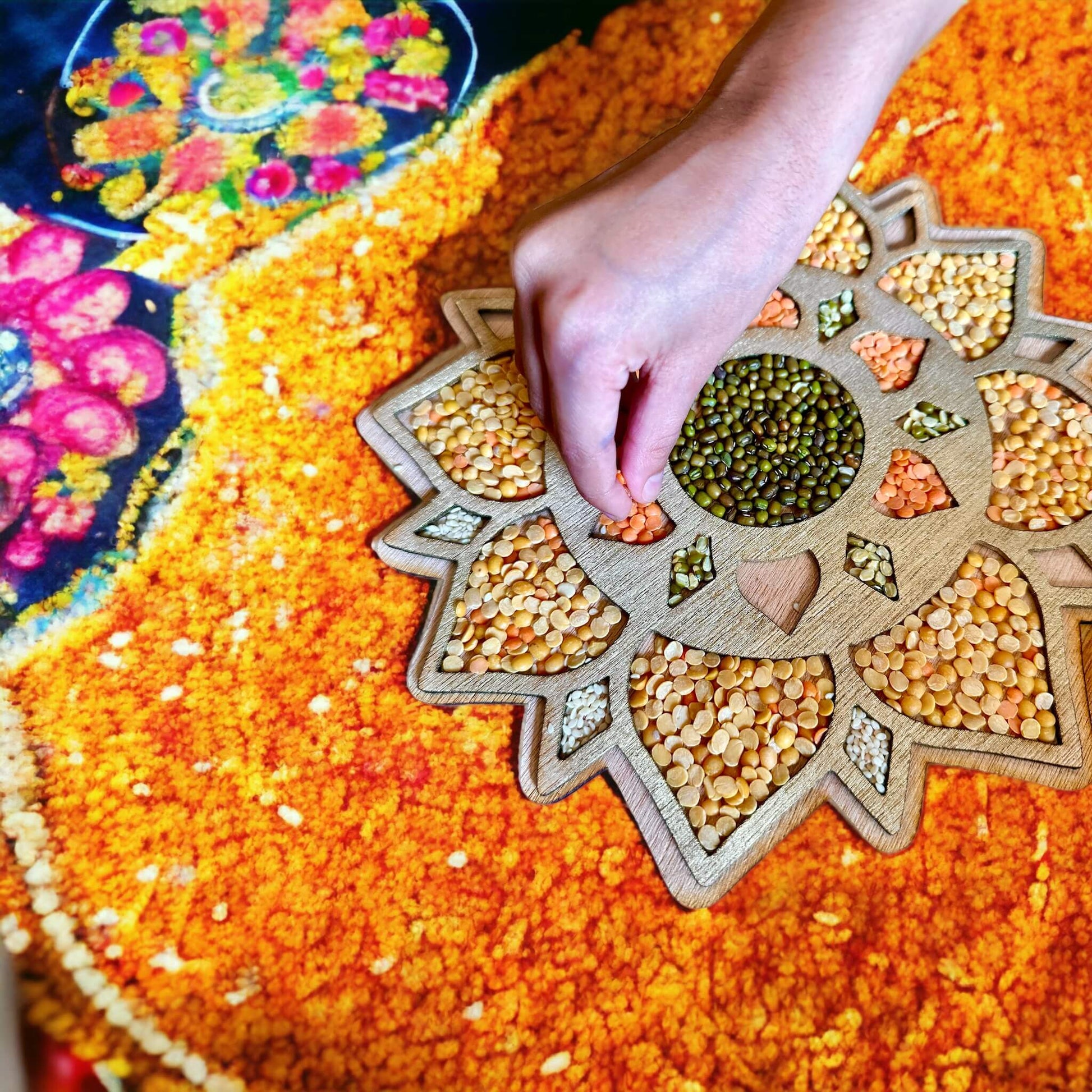 Eco-conscious Rangoli Tray Tinted Heritage