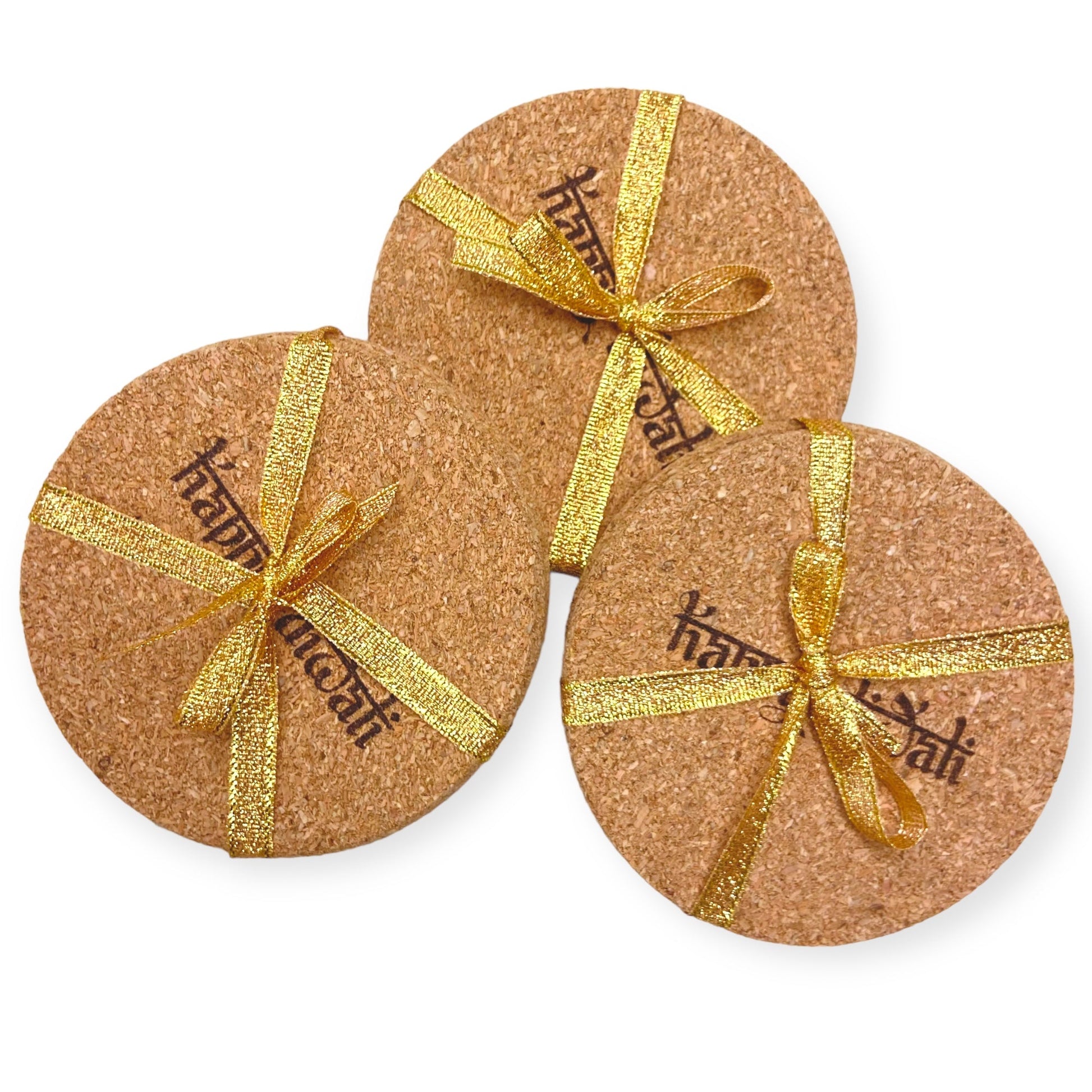 Happy Diwali Cork Coasters  (set of 2) Tinted Heritage