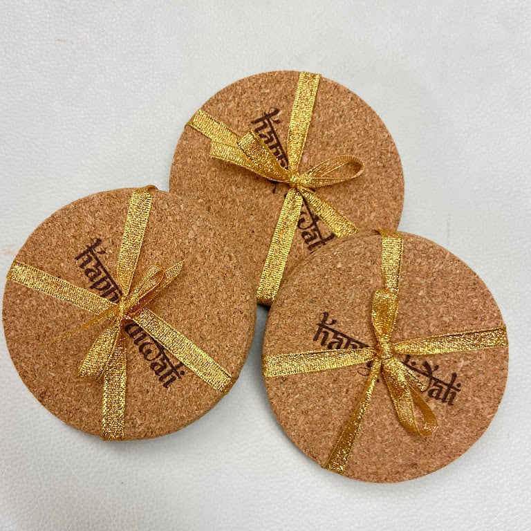 Happy Diwali Cork Coasters  (set of 2) Tinted Heritage