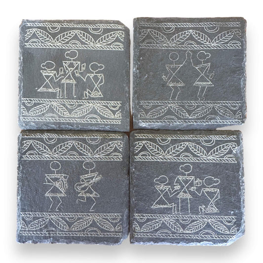 Modern Women in everyday life in Warli Art Style