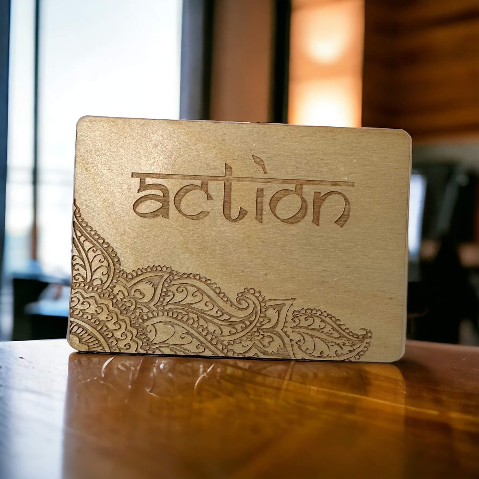 “One word for the Year” Resolution Desk sign Tinted Heritage