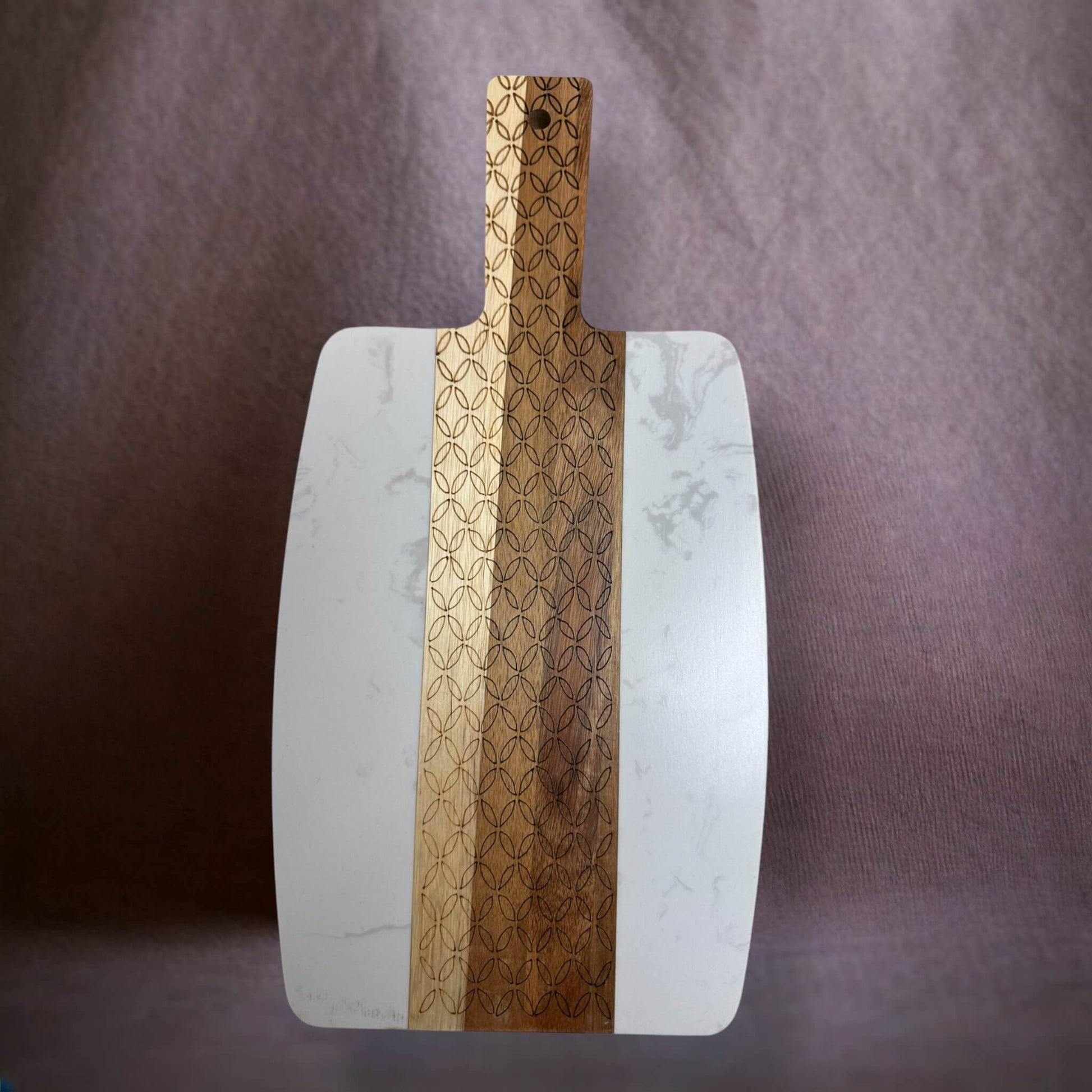 Patterned Marble and Acacia Serving Board Tinted Heritage