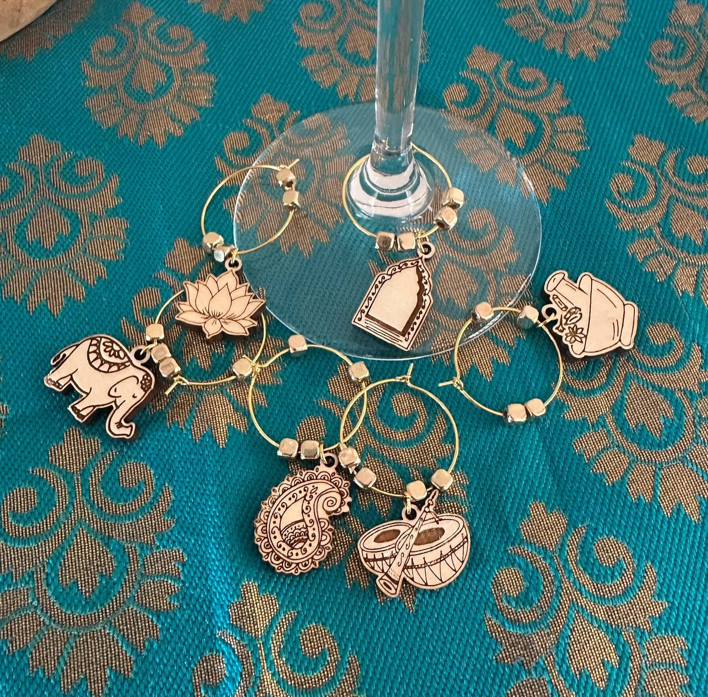 Indian-Inspired Wine Charm Set