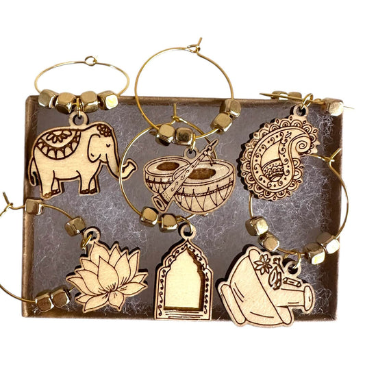 Indian-Inspired Wine Charm Set