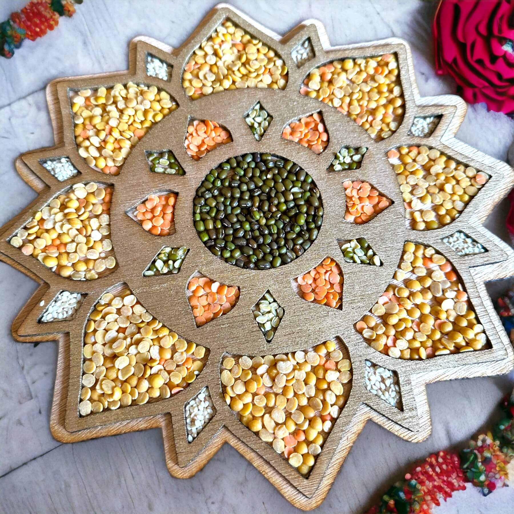 Eco-conscious Rangoli Tray Tinted Heritage