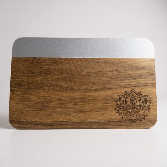 Mini Marble Wood Diwali Board- Lotus Diya