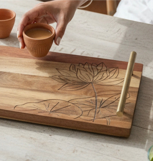 Pichwai Lotus Serving Tray