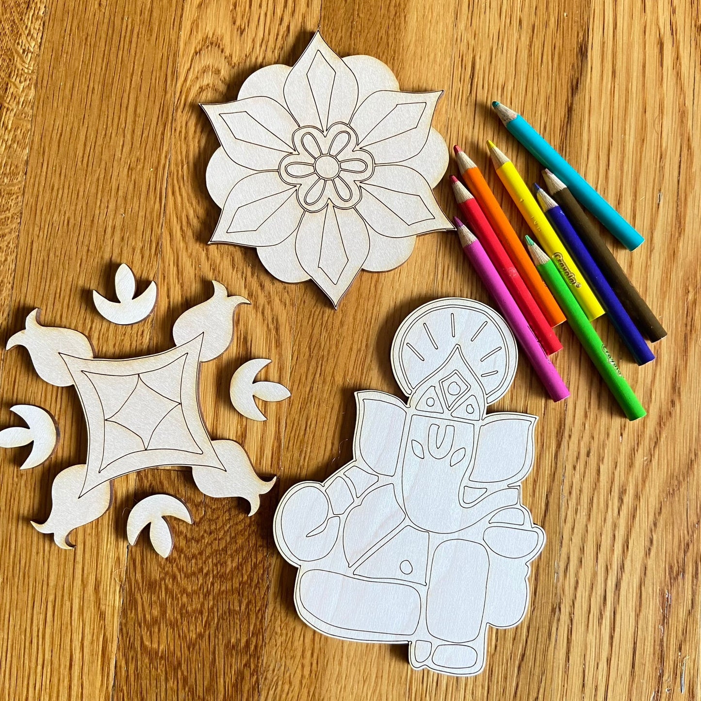 Color your own Rangoli (set of 3) Tinted Heritage