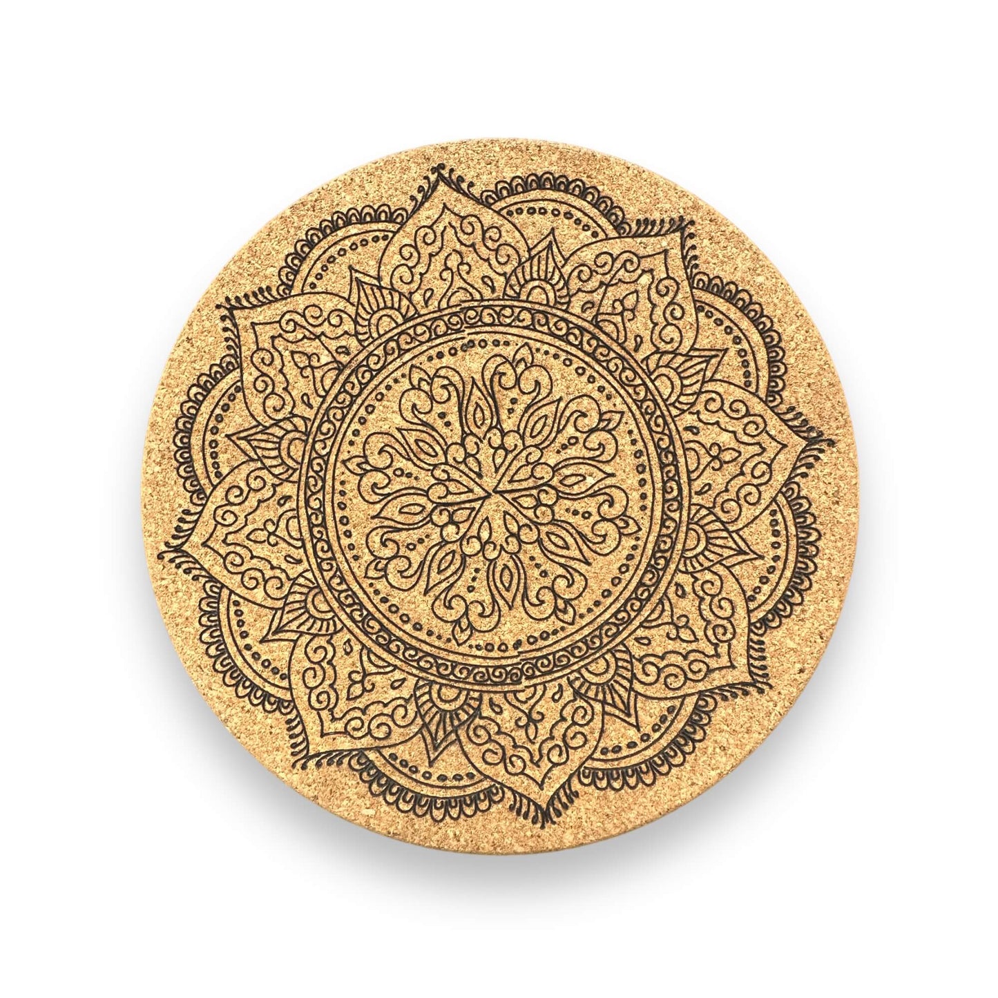 Cork Trivet Mandala Design Tinted Heritage
