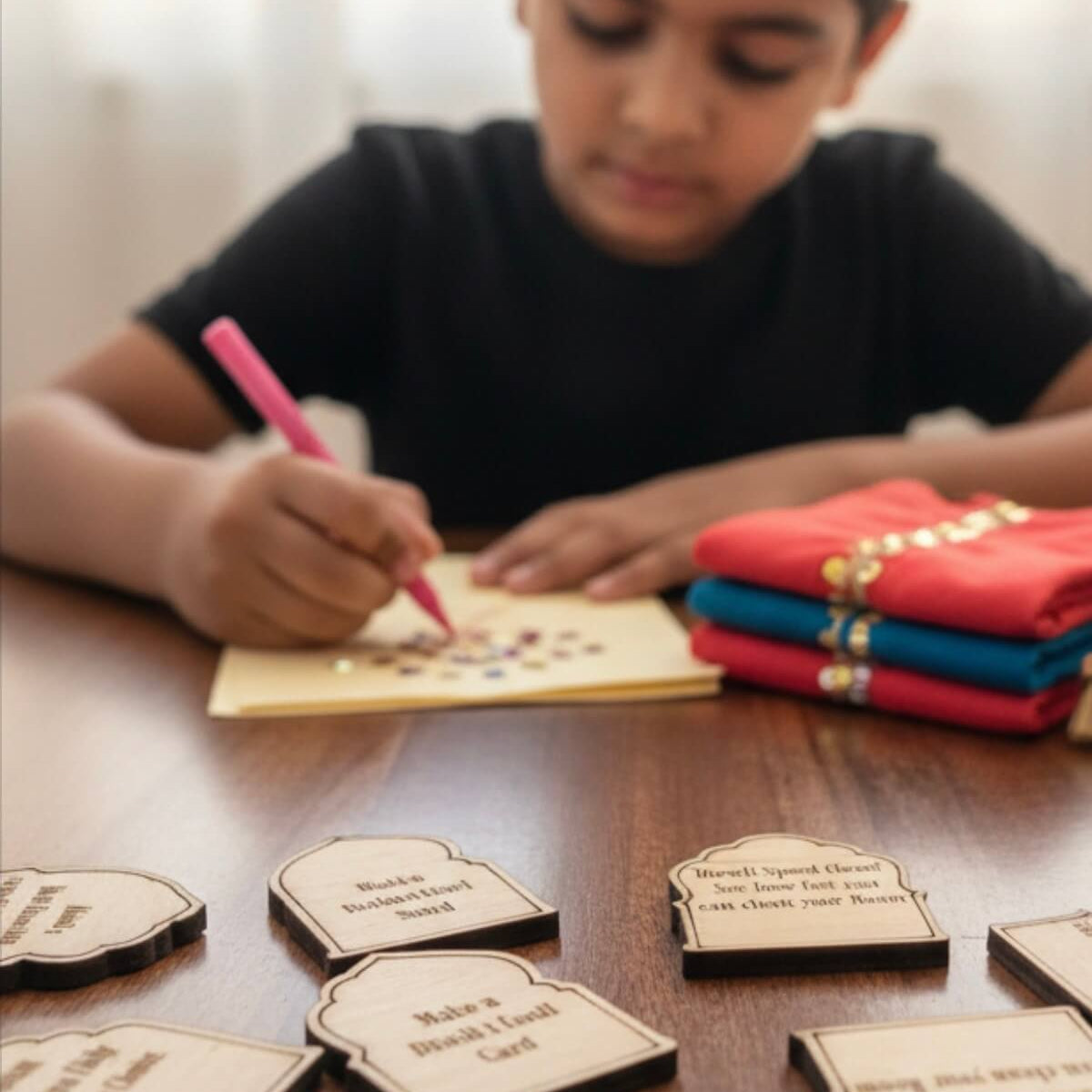 Kid using the diwali token