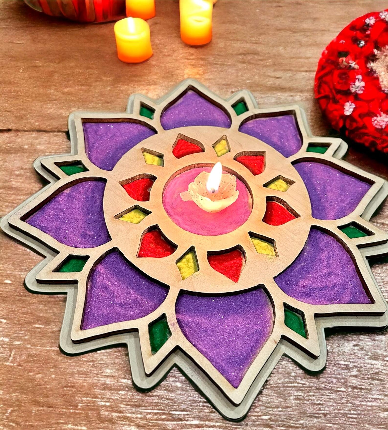Eco-conscious Rangoli Tray Tinted Heritage