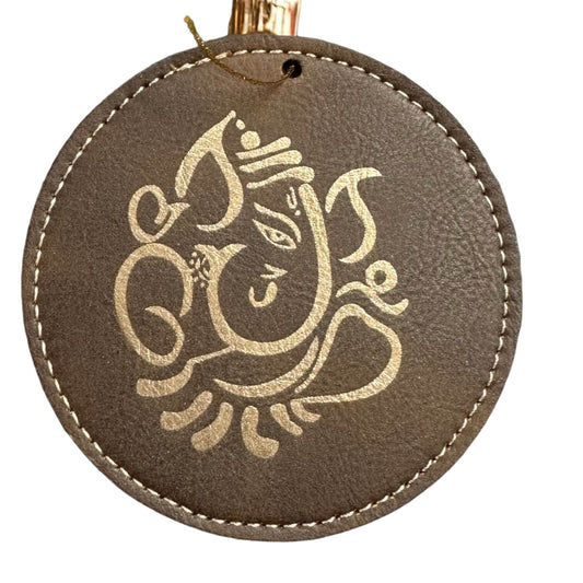 Faux Leather Ganesha Ornament Tinted Heritage
