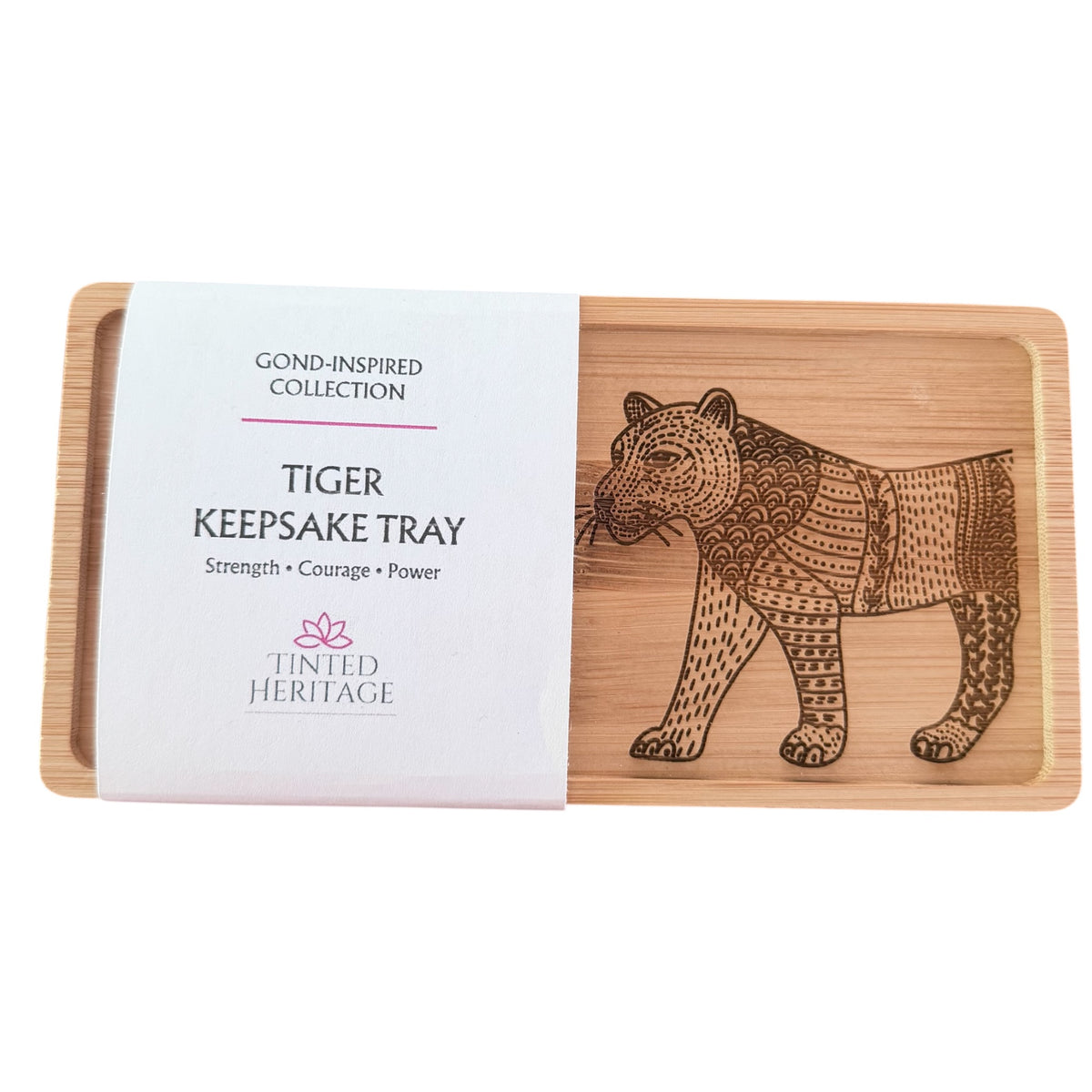 Gond inspired mini tray tiger designed by Tinted Heritage 