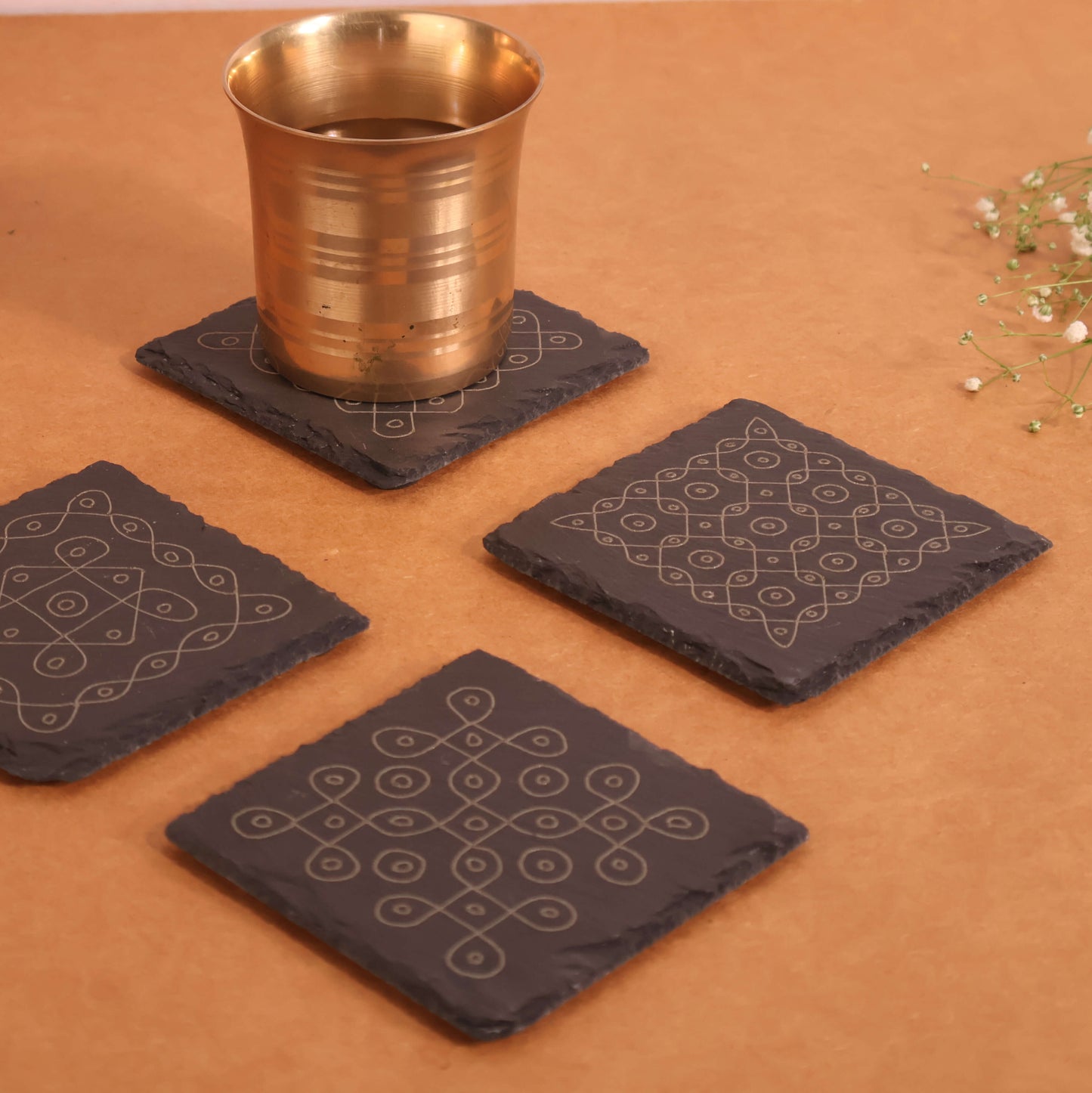 Kolam Slate Coasters