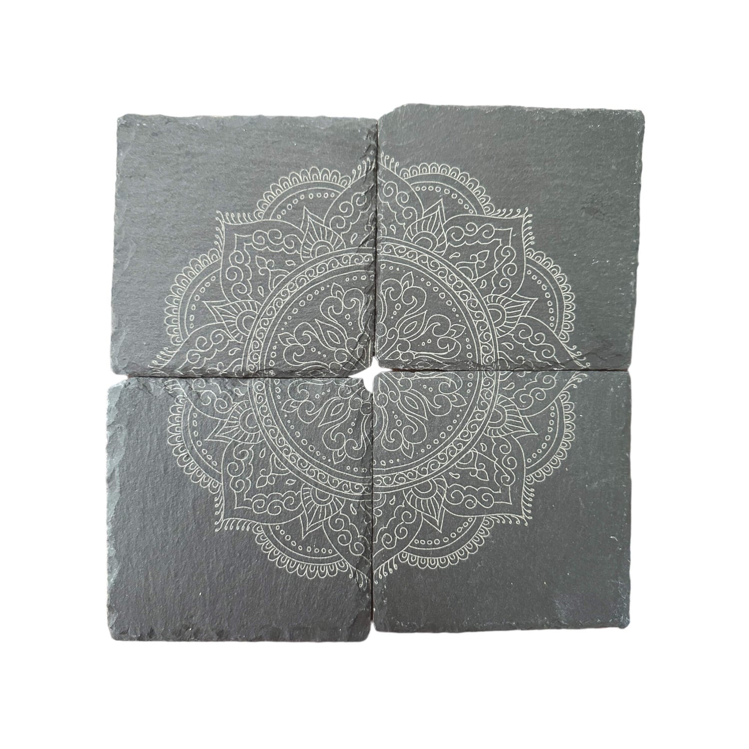 Mandala Design Slate Coasters Tinted Heritage
