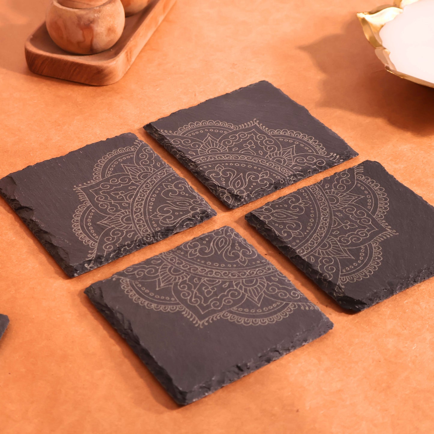 Mandala Slate Coasters