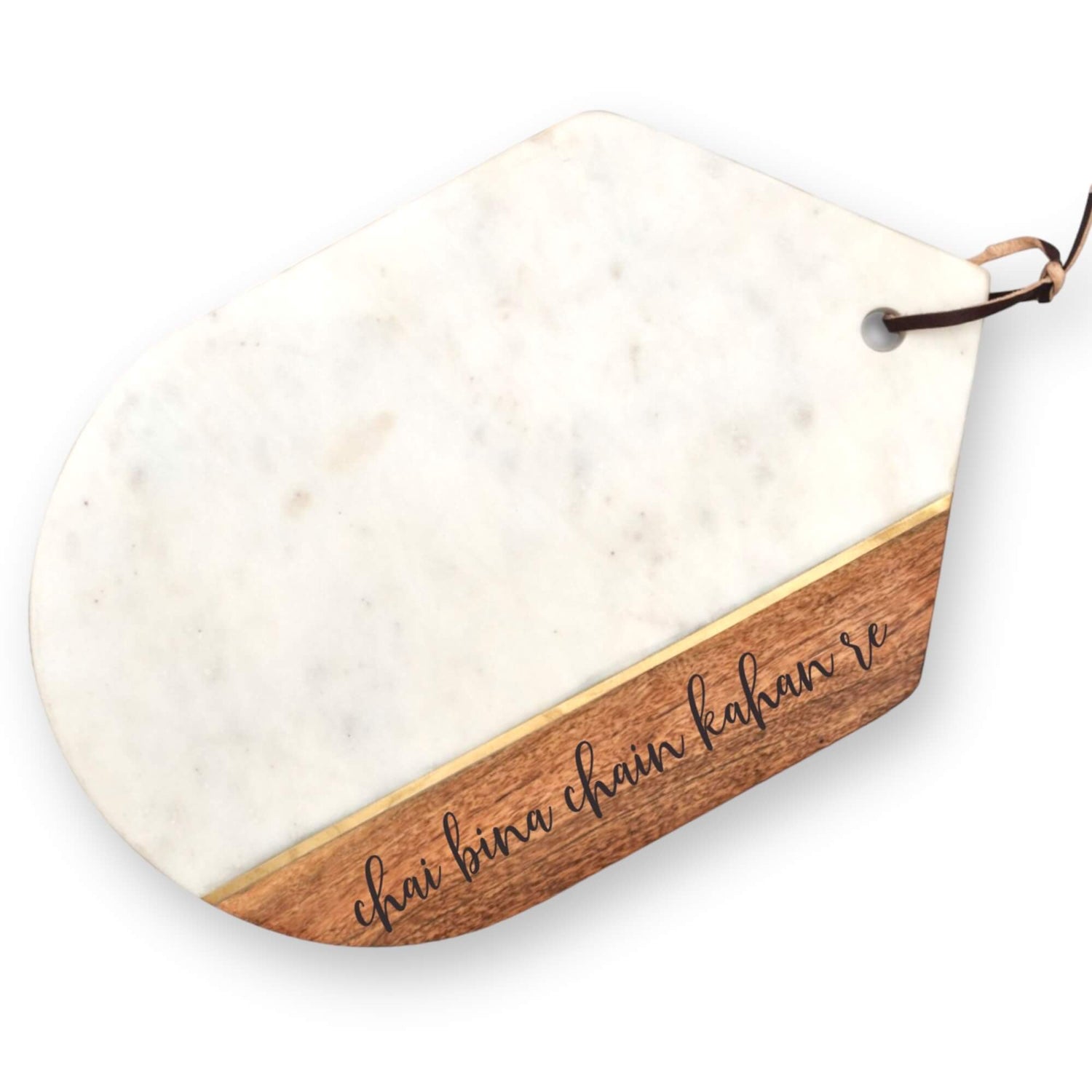 Marble Acacia wood with Brass inlay board - Chai Charcuterie board Tinted Heritage