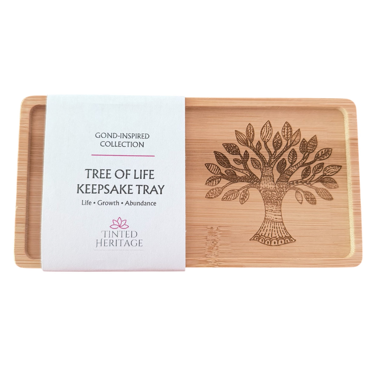 Inspired by Gond art. tree of life keepsake tray by Tinted Heritage 